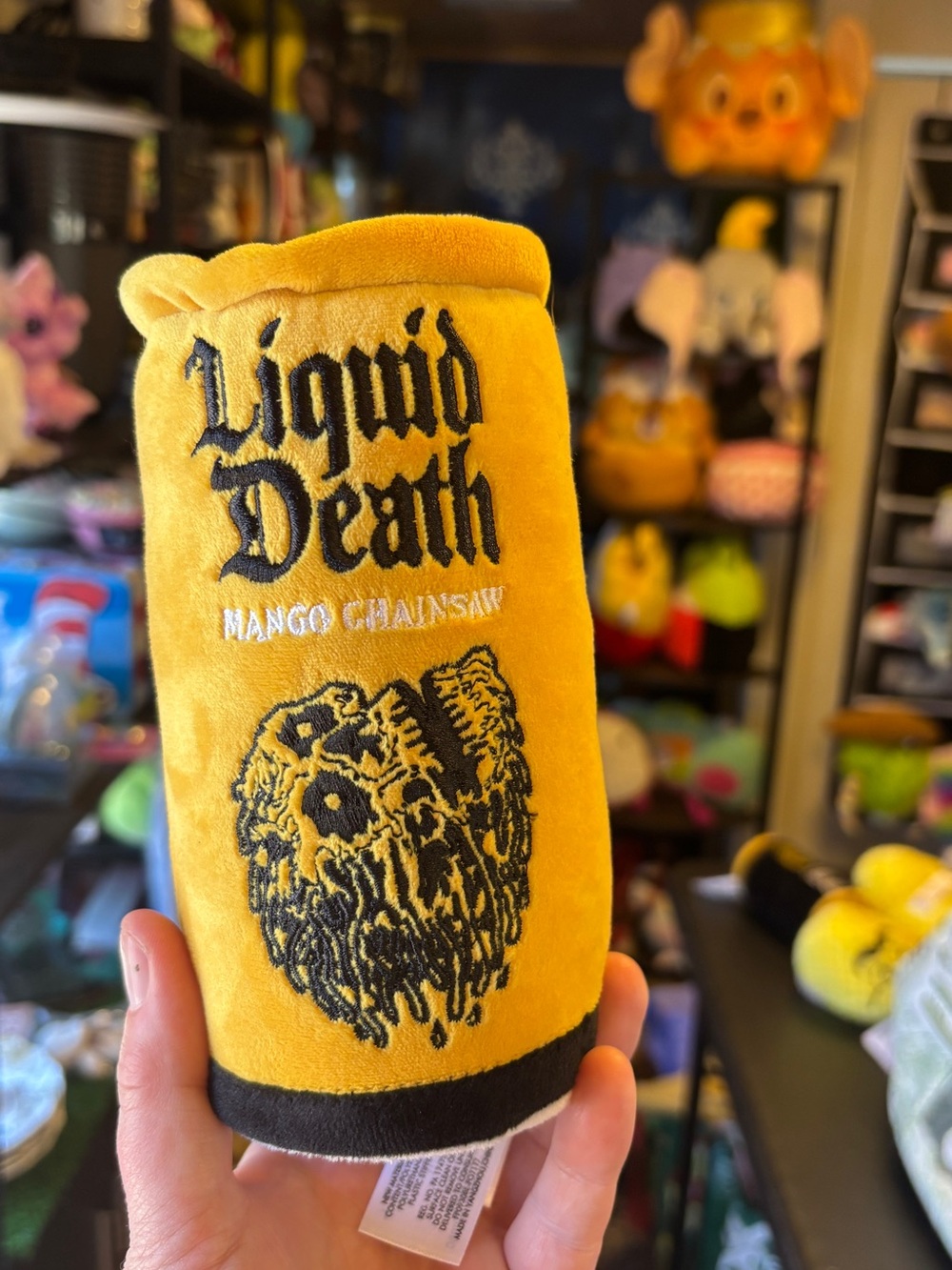 Liquid death plushy toy
